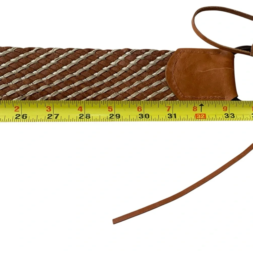 Express Leather Woven Belt Metal Rings Hippie Boho Made In England Large